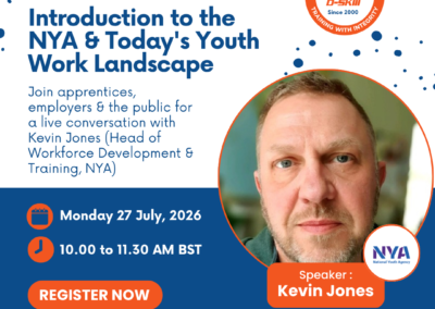 Introduction to the NYA & Today’s Youth Work Landscape: A Conversation for Apprentices, Employers & the Public — Mon 27th July, 10:00–11:30 am – Online Webinar